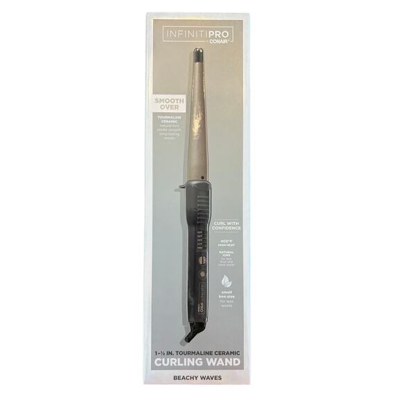 Infinity PRO Curling Wand Tourmaline Ceramic Tapered 1" to 1/2" & thermal glove - Picture 1 of 8